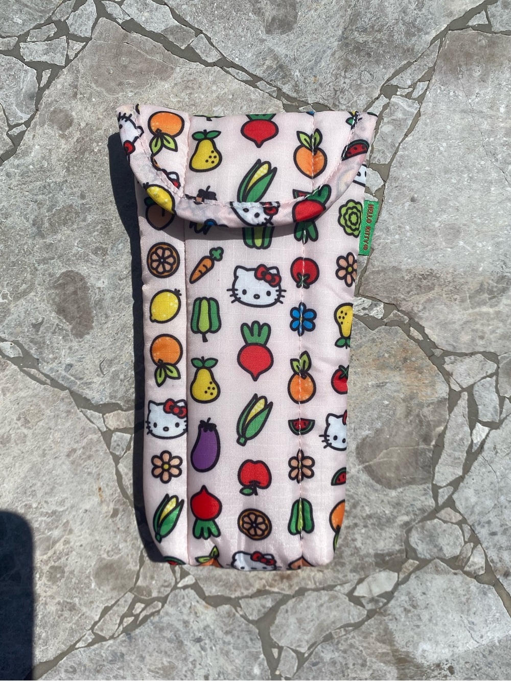 BAGGU Pink Hello Kitty & Fruit Quilted Pouch